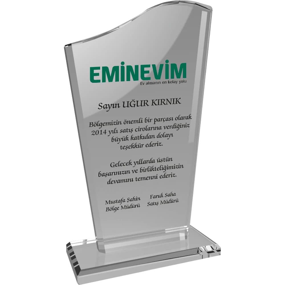 EKT-108-ŞF Crystal Plaque