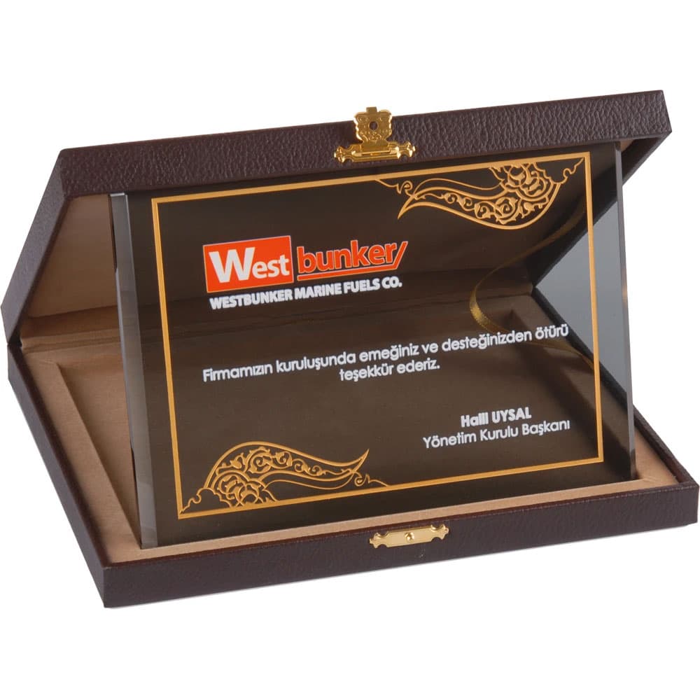 EKT-410 Boxed Crystal Plaque